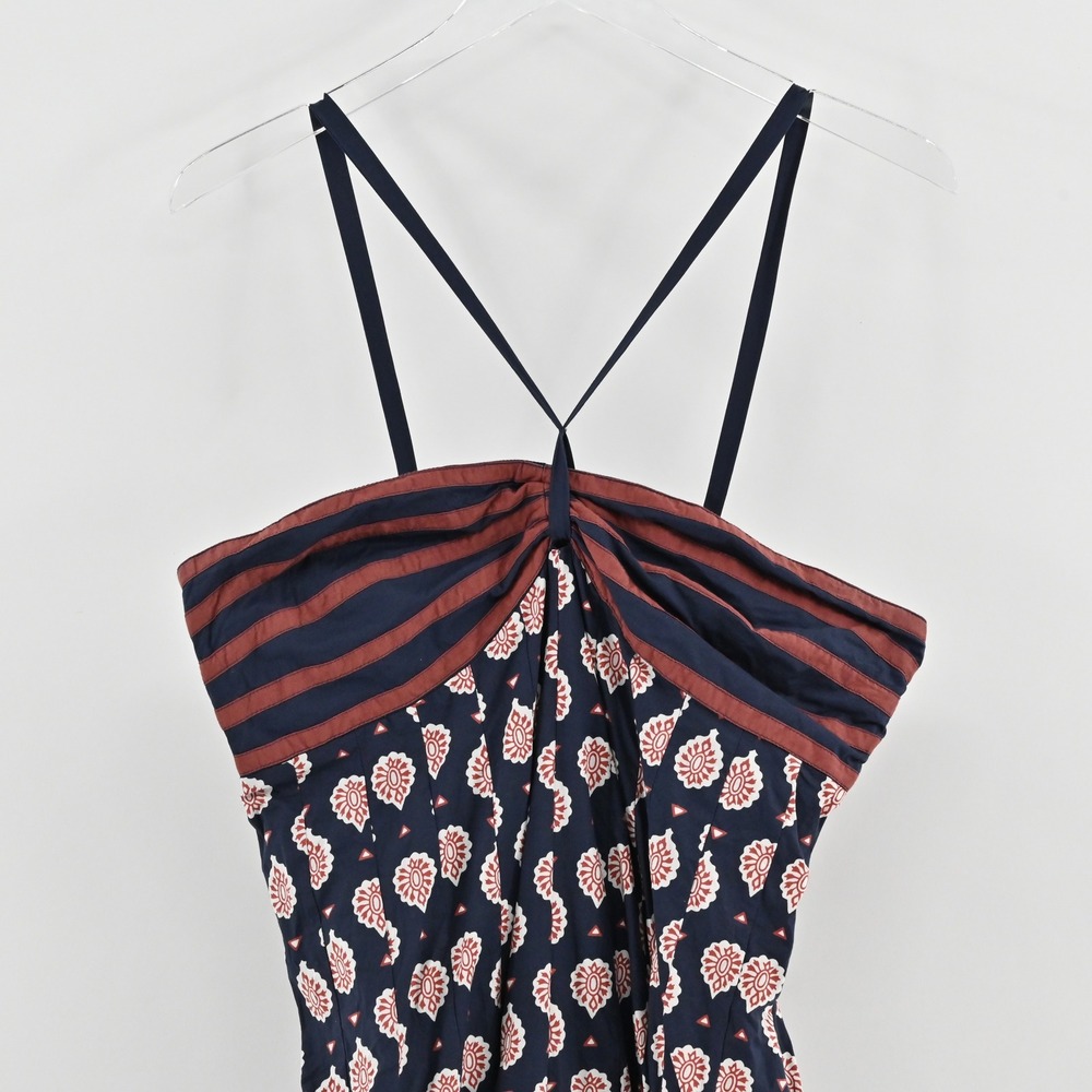 Anthropologie Zosime Patterned Maxi Dress Size 12 Floral Stripe Strappy Bohemian - Picture 11 of 15